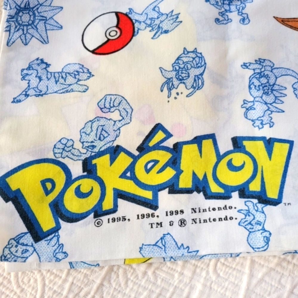 Pokemon Nintendo Vintage 1998 Pillowcase